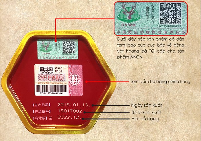 Sản phẩm chính hãng ở dưới đấy hộp của sản phẩm có tem chính hãng của nhà sản xuất và có đầy đủ thông tin về hạn sử dụng, ngày sản xuất, số lô