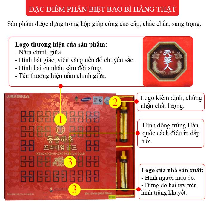 Bao bì hộp đông trùng hạ thảo tinh chất dạng ống