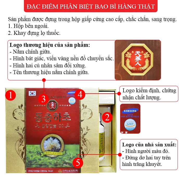 Phân biệt bao bì Đông trùng hạ thảo dạng viên nhộng