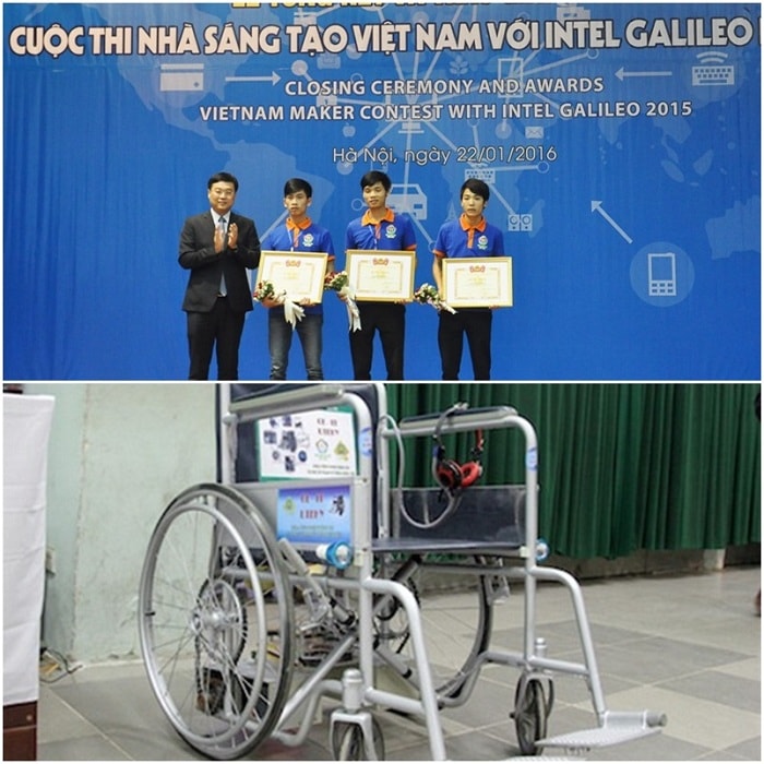 Sinh viên Hưng Yên sáng chế ra chiếc xe lăn siêu thông minh 