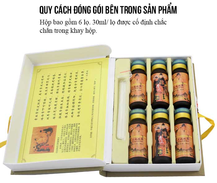 Đông trùng hạ thảo 2 ông già Đại Nguyên hộp 6 lọ, 30ml