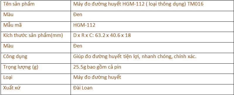 Máy đo đường huyết HGM-112 (loại thông dụng) TM016 1