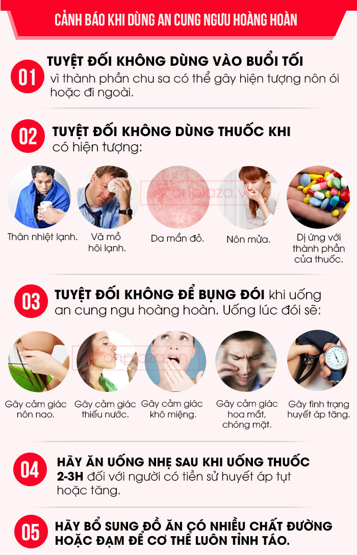 Những lưu ý khi sử dụng an cung ngưu hoàng hoàn