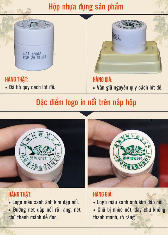 so sánh kiện não hoàn hộp xanh chính hãng và hàng giả 4