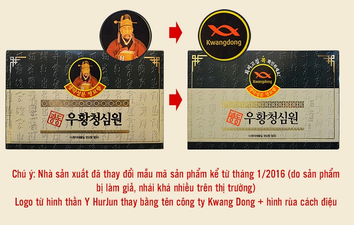 thông báo thay đổi bao bì kiện não hoàn Hàn quốc thông báo thay đổi bao bì kiện não hoàn Hàn quốc