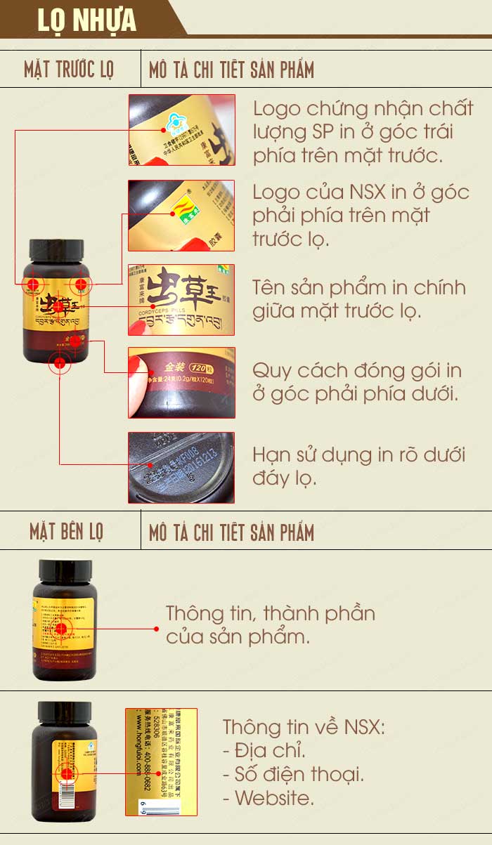 Tem niêm phong của hộp đông trùng hạ thảo hồng Kông