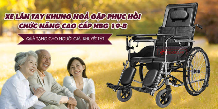 Xe lăn tay khung ngả gập HBG19-B TM023 2